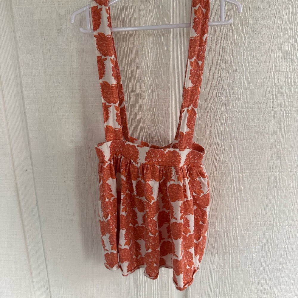 Kate Quinn Orange and White Floral Overall Skirt Modal Material